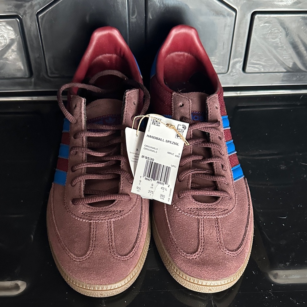Adidas Handball Spezial Men's Burgundy and Blue Sneakers size 9.5